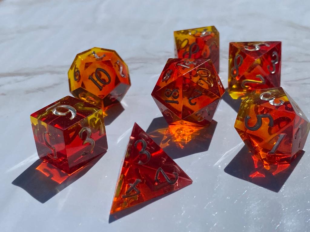 Genasi Gem TTRPG D&D Resin Dice Set – Unnatural One Dice